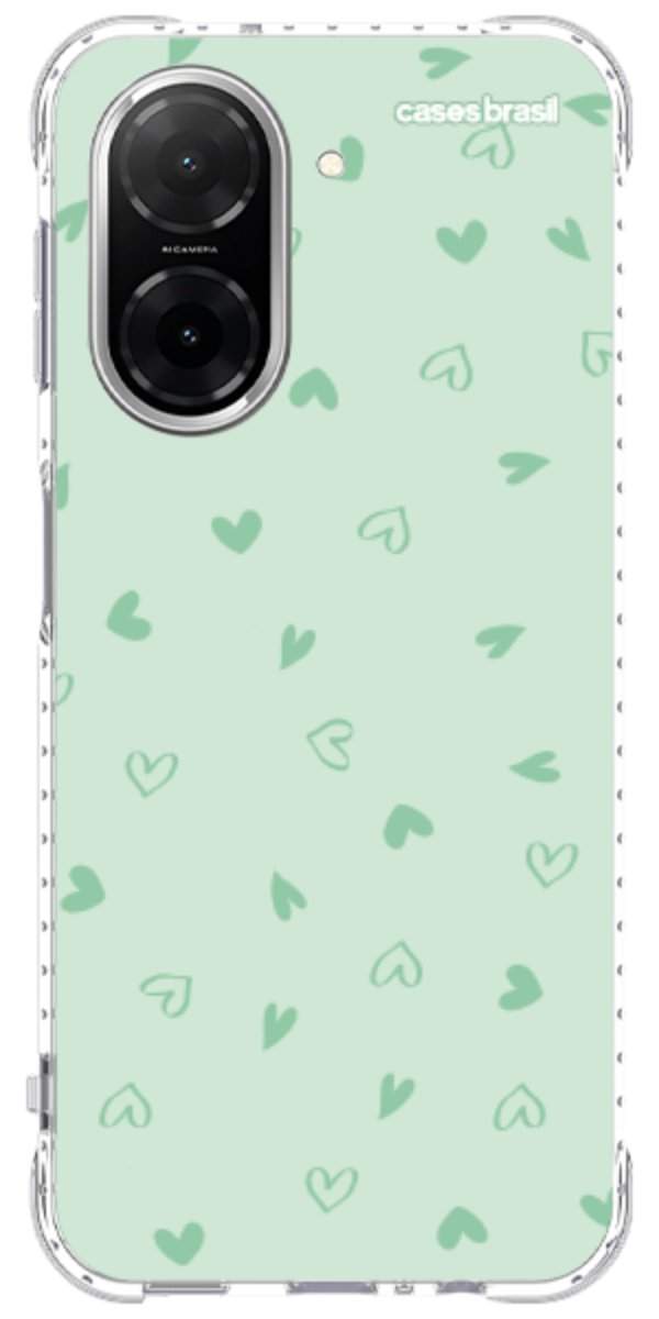 Capinha para Celular Corações Verdes
