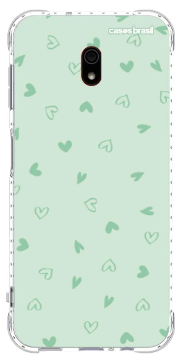 Capinha para Celular Corações Verdes