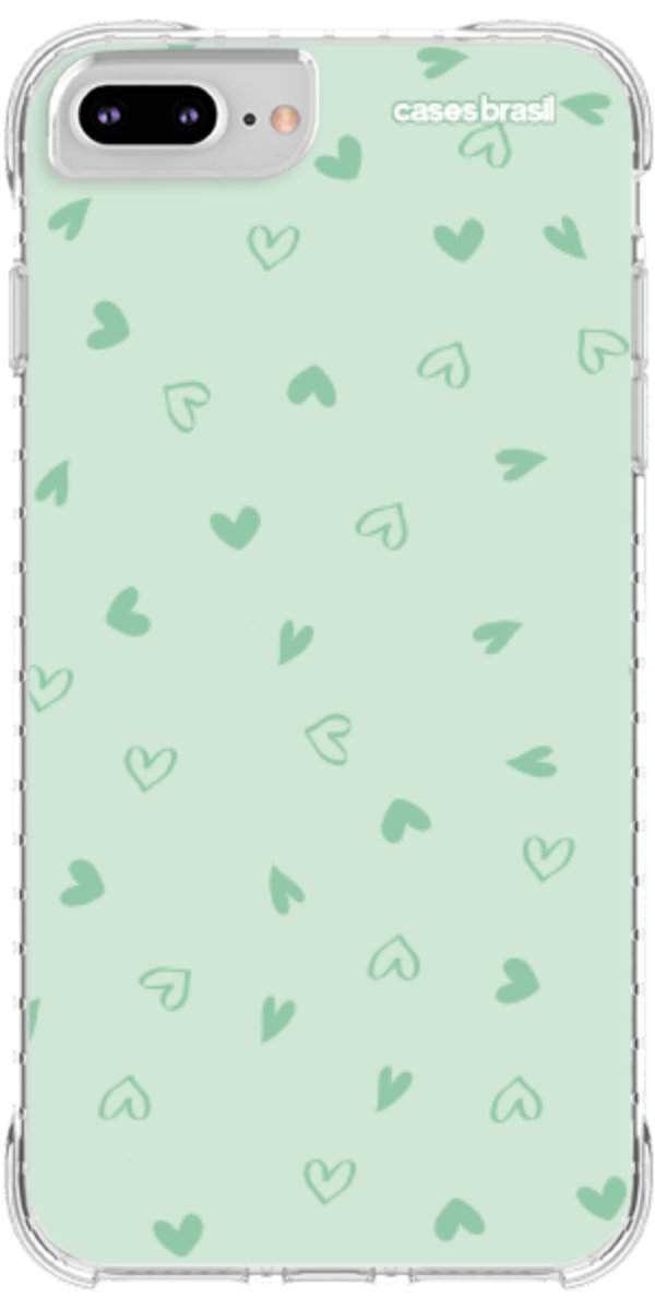 Capinha para Celular Corações Verdes