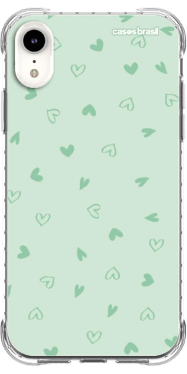 Capinha para Celular Corações Verdes