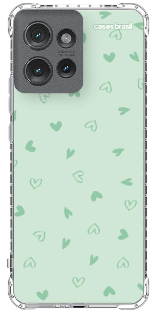 Capinha para Celular Corações Verdes
