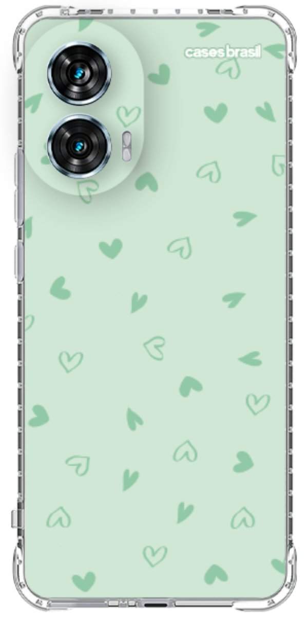 Capinha para Celular Corações Verdes