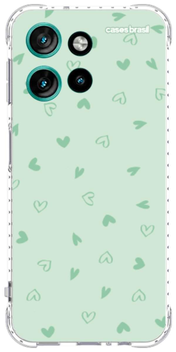 Capinha para Celular Corações Verdes