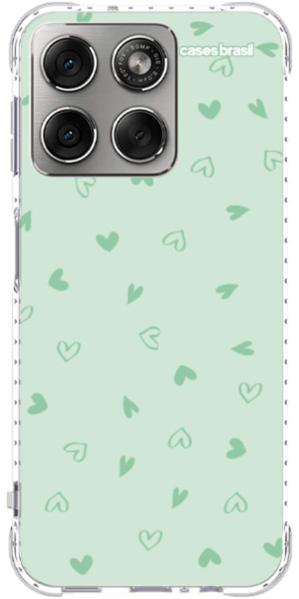 Capinha para Celular Corações Verdes