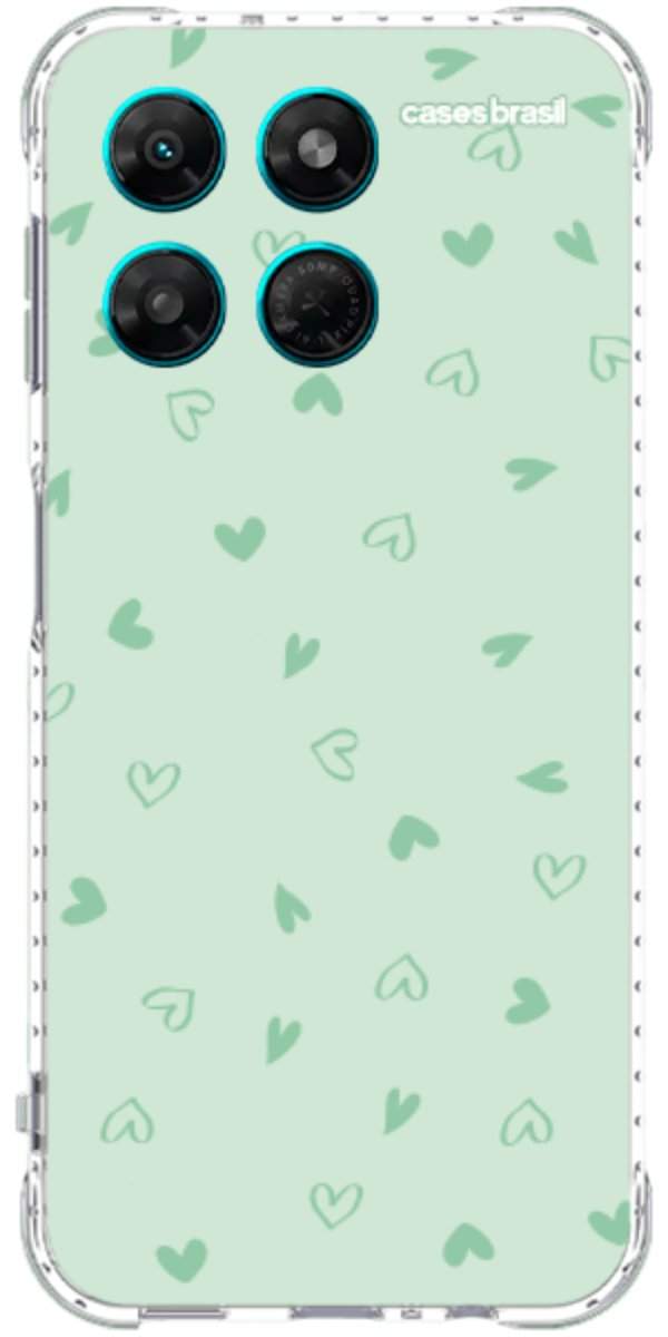 Capinha para Celular Corações Verdes