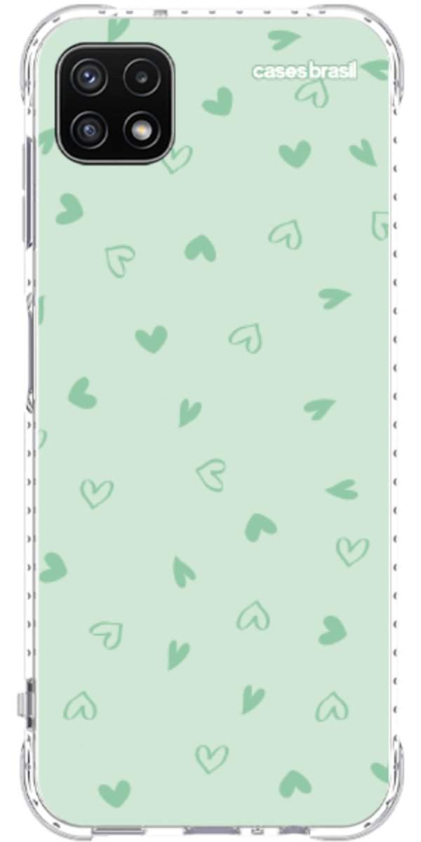 Capinha para Celular Corações Verdes