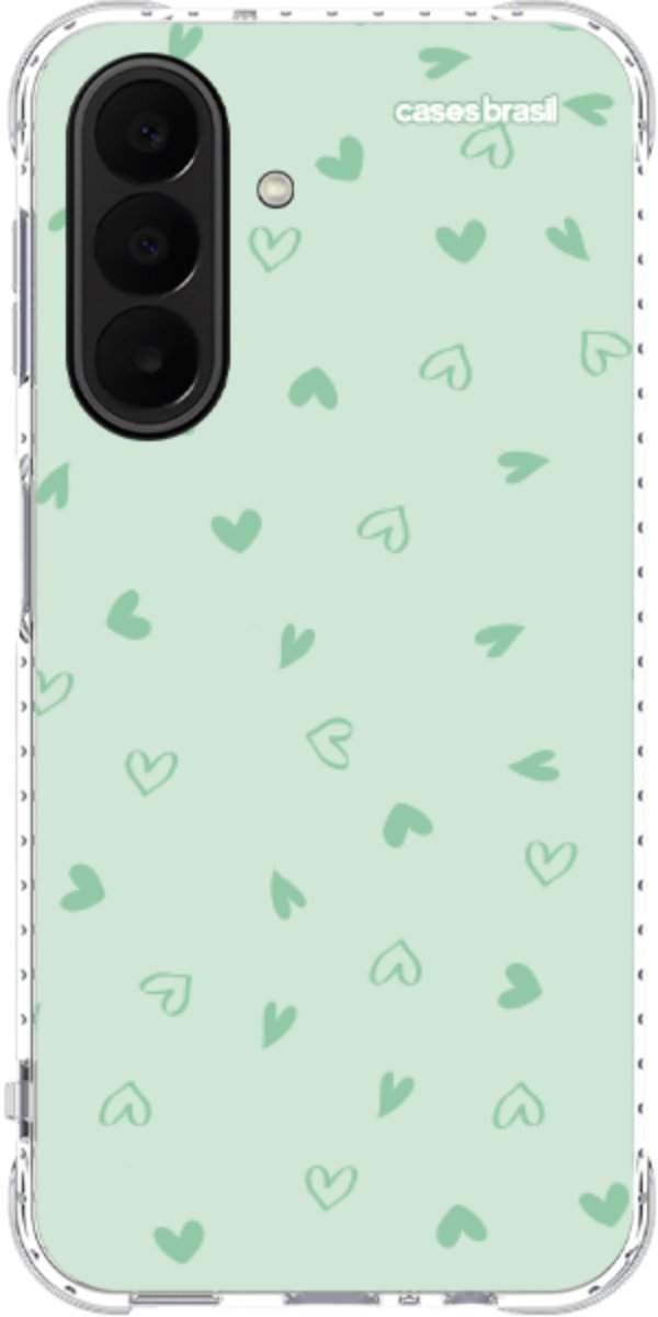Capinha para Celular Corações Verdes