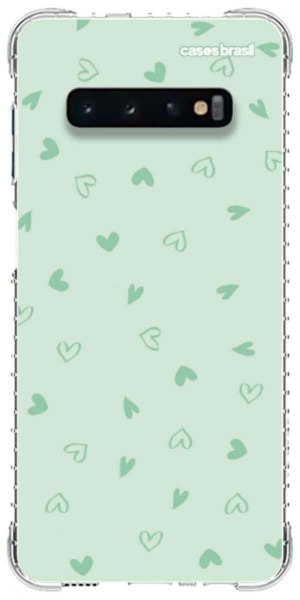 Capinha para Celular Corações Verdes