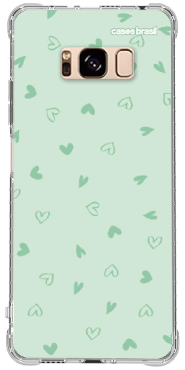 Capinha para Celular Corações Verdes
