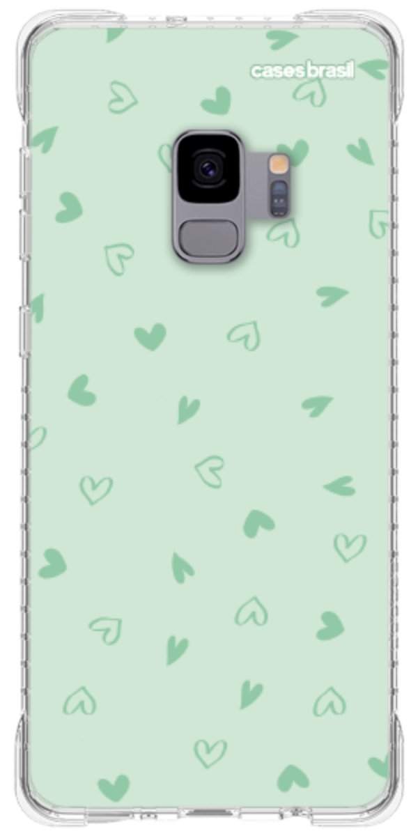Capinha para Celular Corações Verdes
