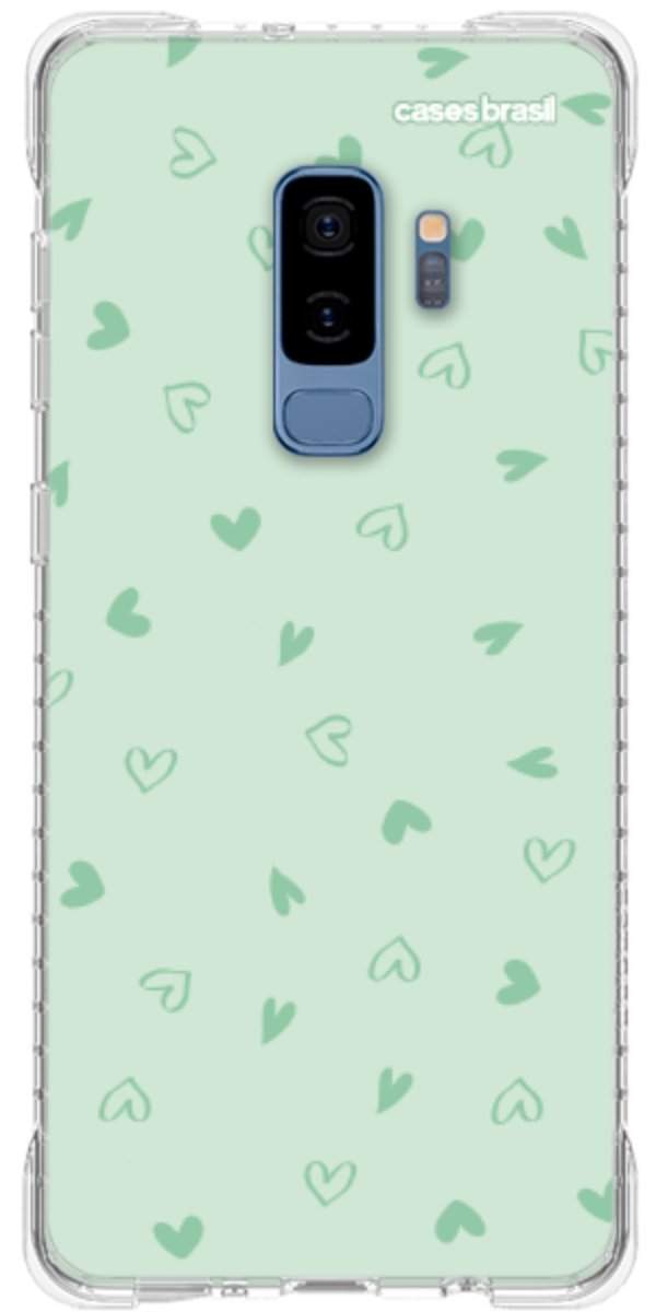 Capinha para Celular Corações Verdes