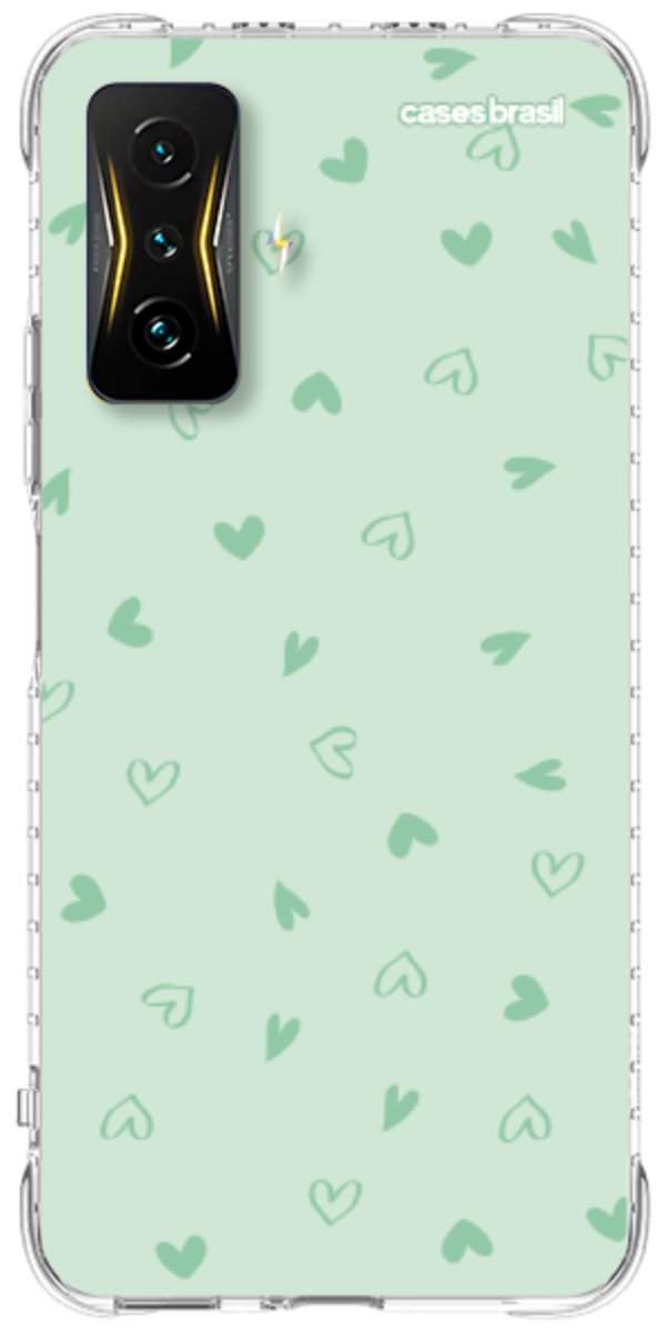 Capinha para Celular Corações Verdes