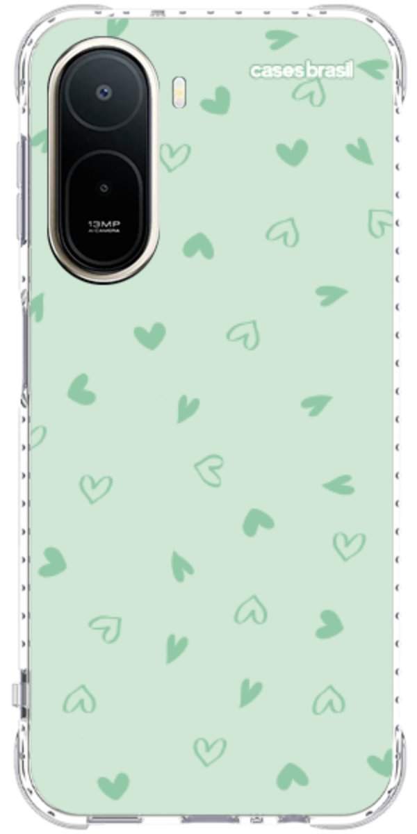 Capinha para Celular Corações Verdes
