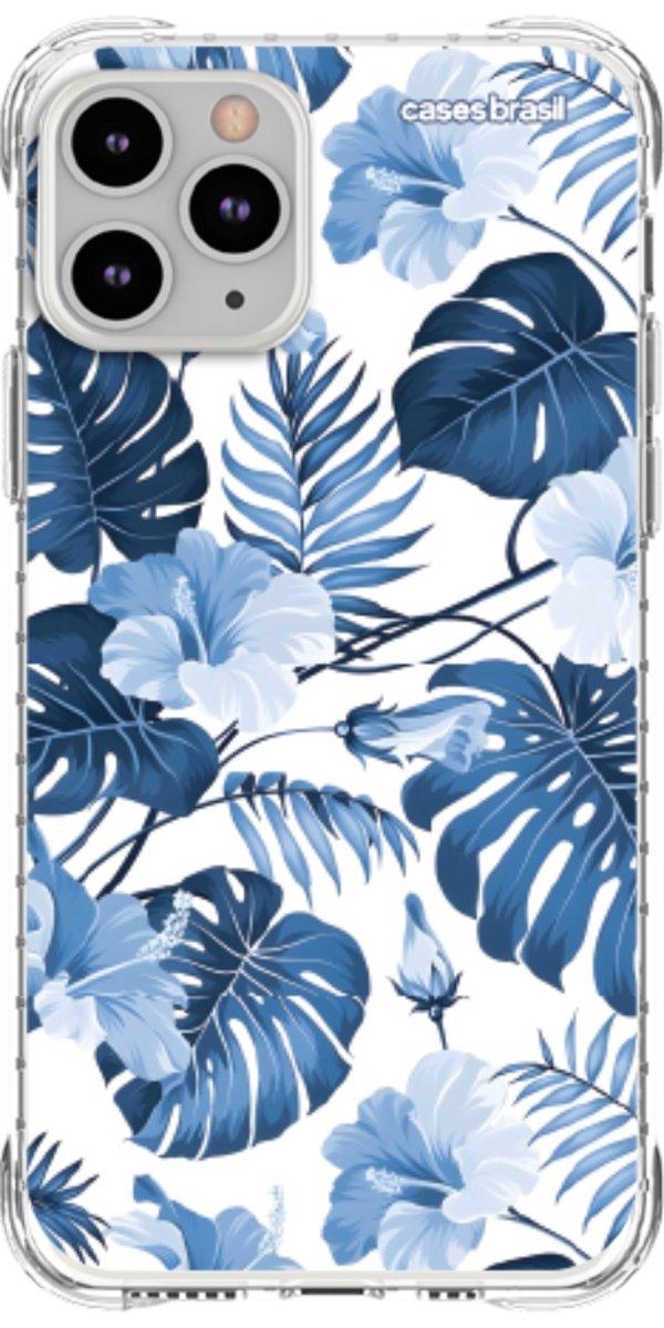 Capinha para Celular Folhagem Tropical Azul