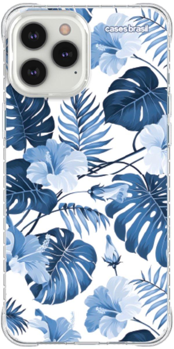 Capinha para Celular Folhagem Tropical Azul