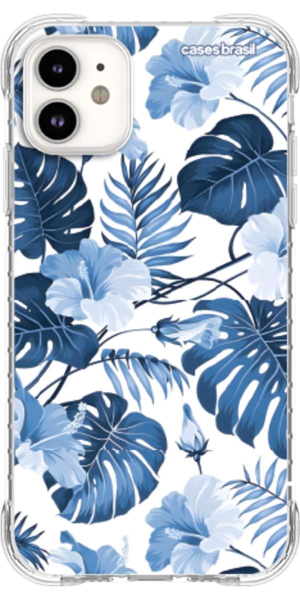 Capinha para Celular Folhagem Tropical Azul