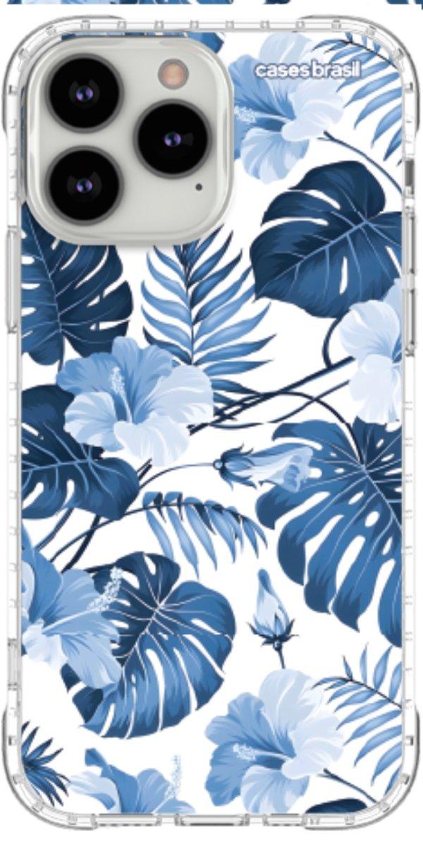 Capinha para Celular Folhagem Tropical Azul