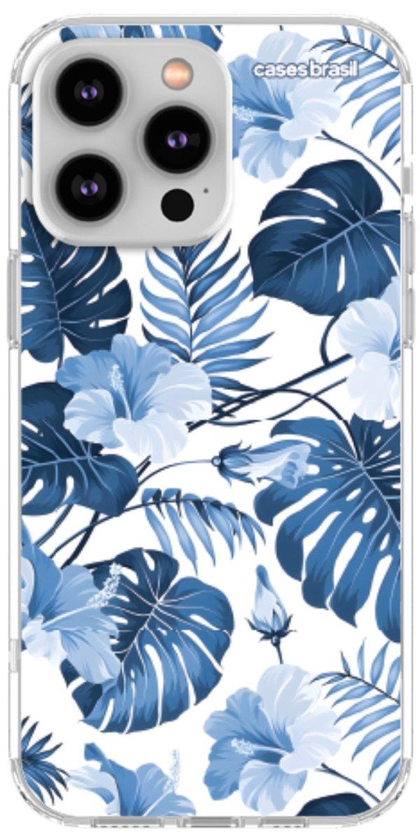 Capinha para Celular Folhagem Tropical Azul