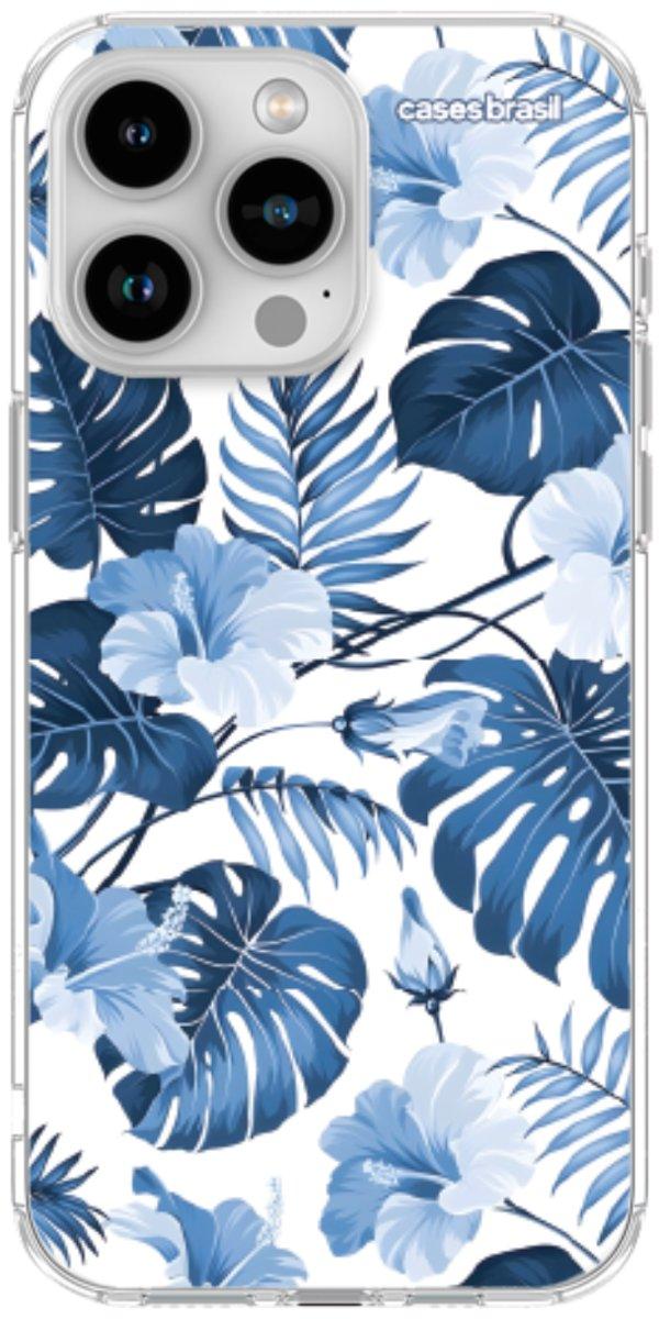 Capinha para Celular Folhagem Tropical Azul