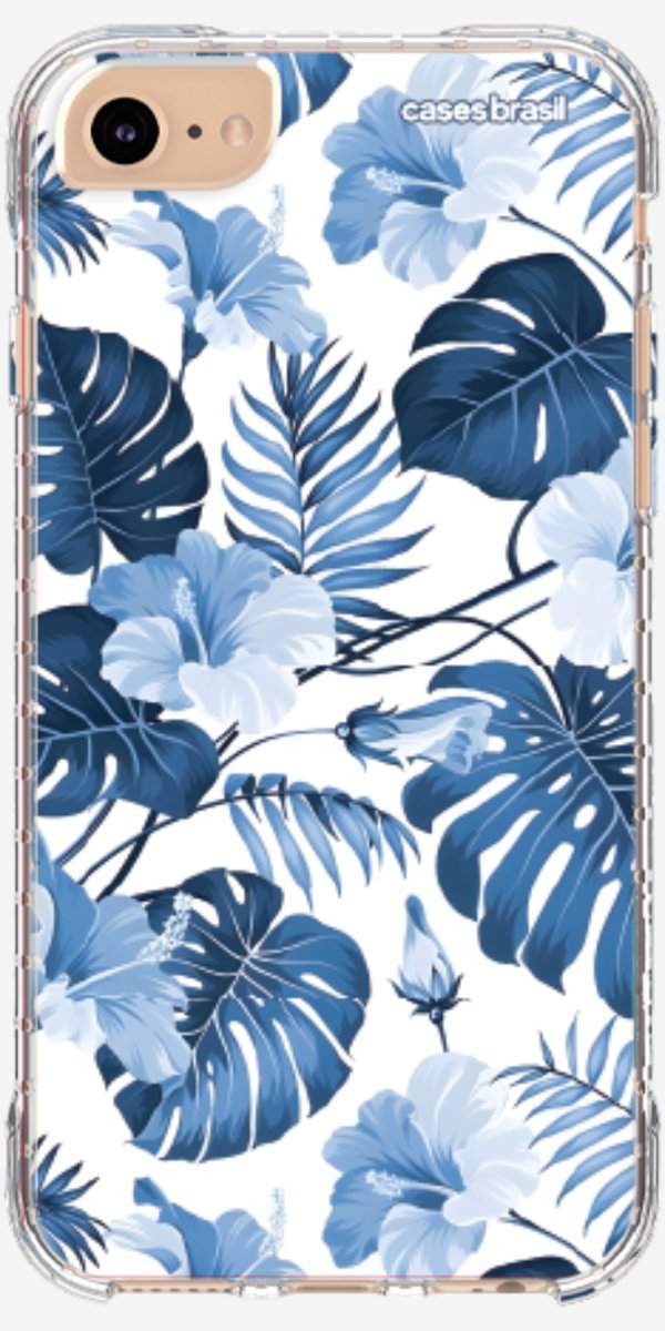 Capinha para Celular Folhagem Tropical Azul
