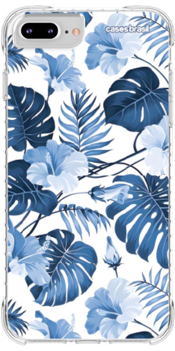 Capinha para Celular Folhagem Tropical Azul