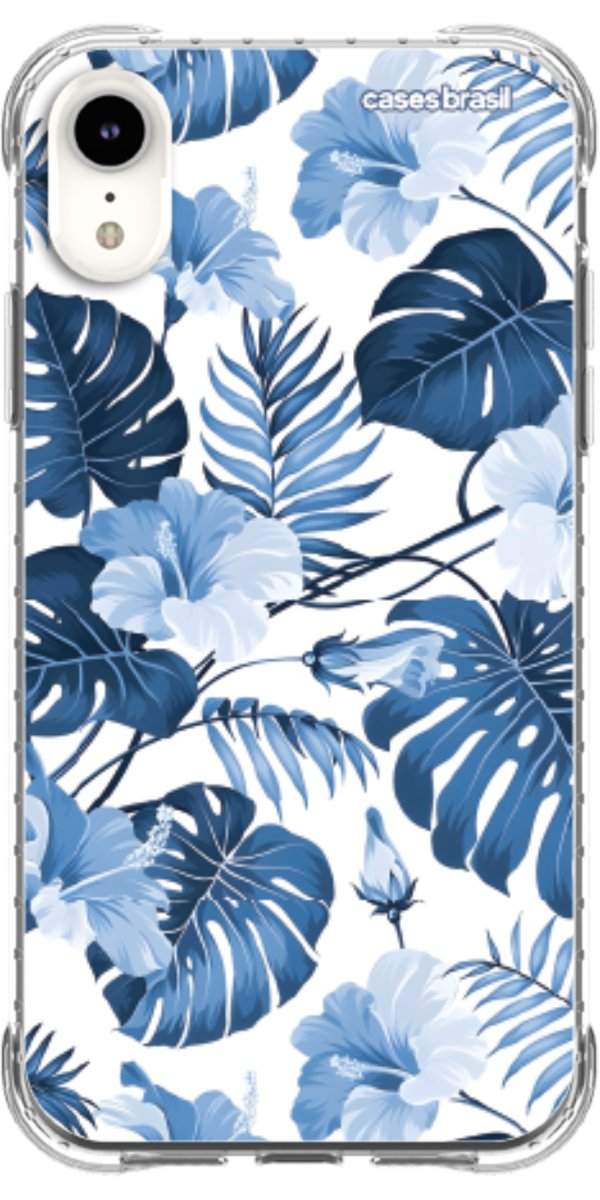 Capinha para Celular Folhagem Tropical Azul