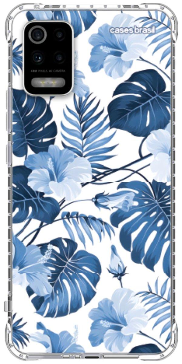 Capinha para Celular Folhagem Tropical Azul