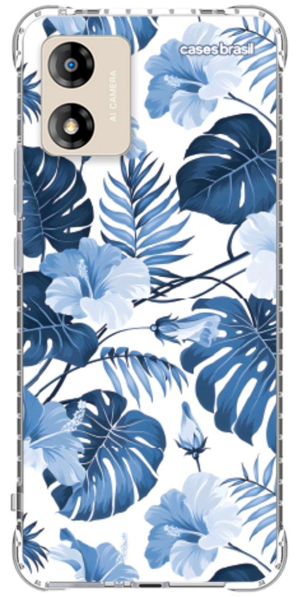 Capinha para Celular Folhagem Tropical Azul
