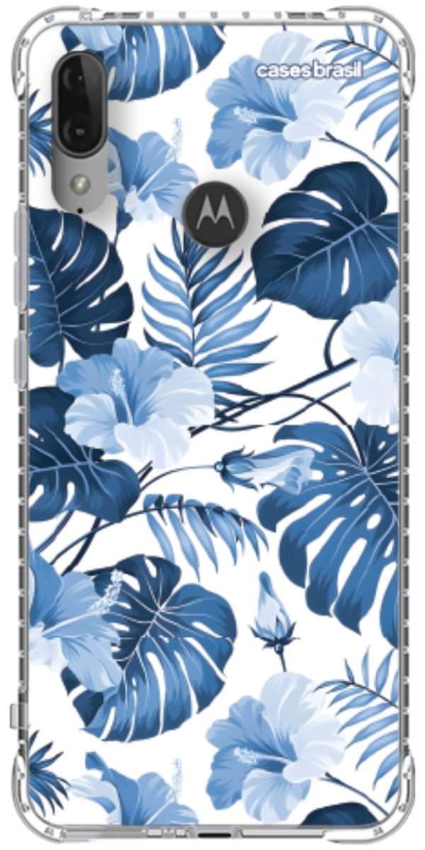 Capinha para Celular Folhagem Tropical Azul
