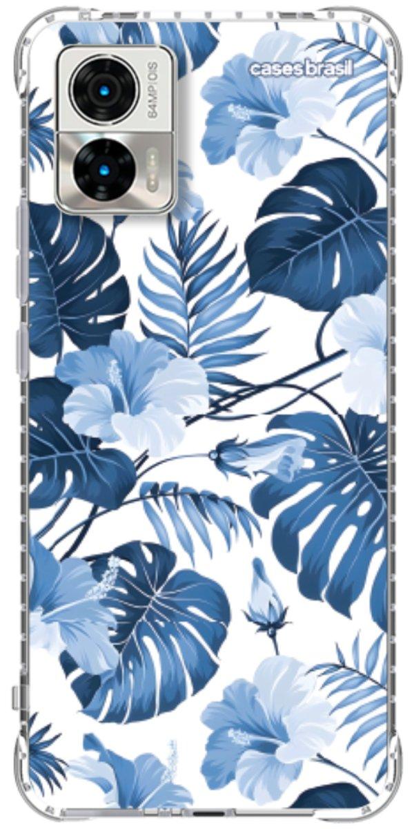 Capinha para Celular Folhagem Tropical Azul