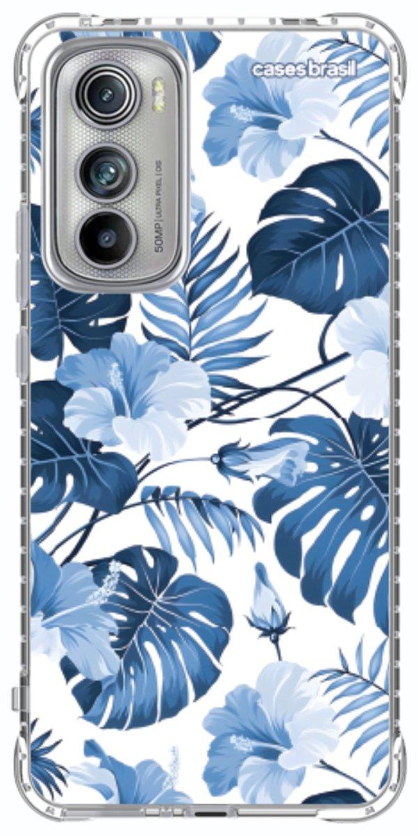 Capinha para Celular Folhagem Tropical Azul