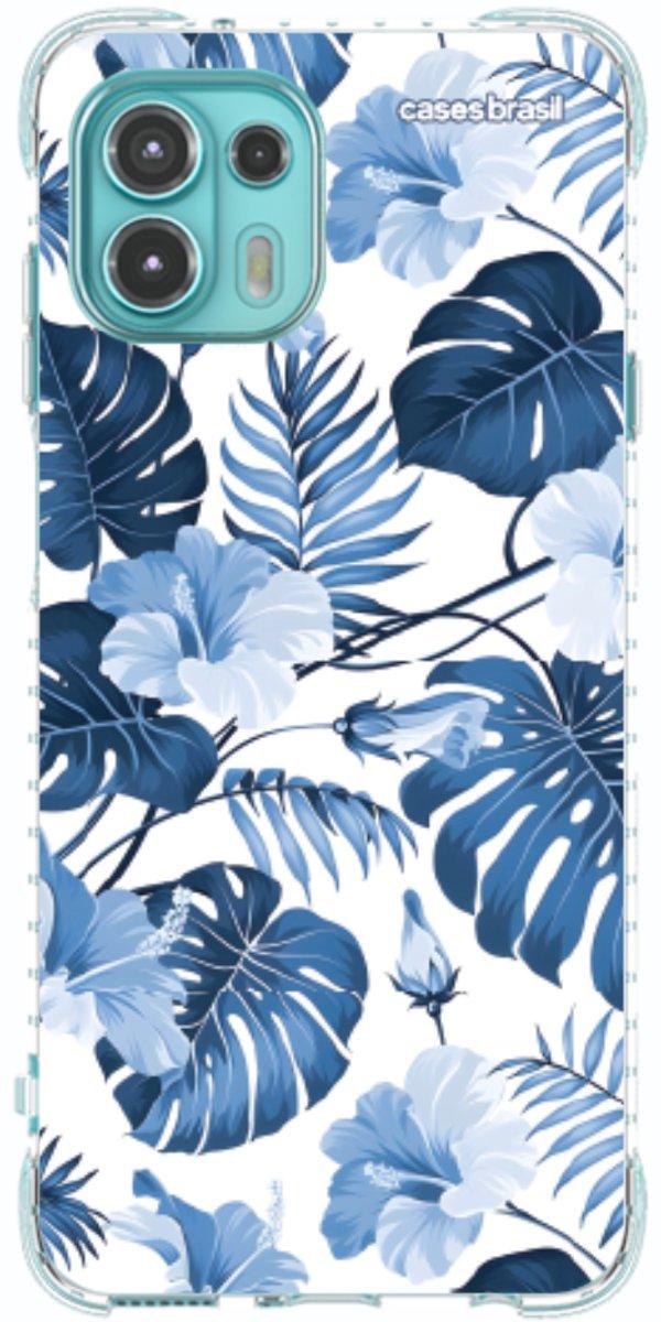 Capinha para Celular Folhagem Tropical Azul