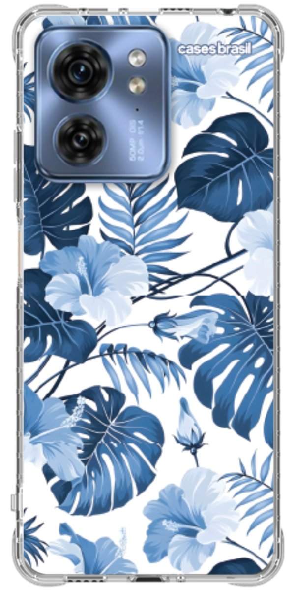 Capinha para Celular Folhagem Tropical Azul