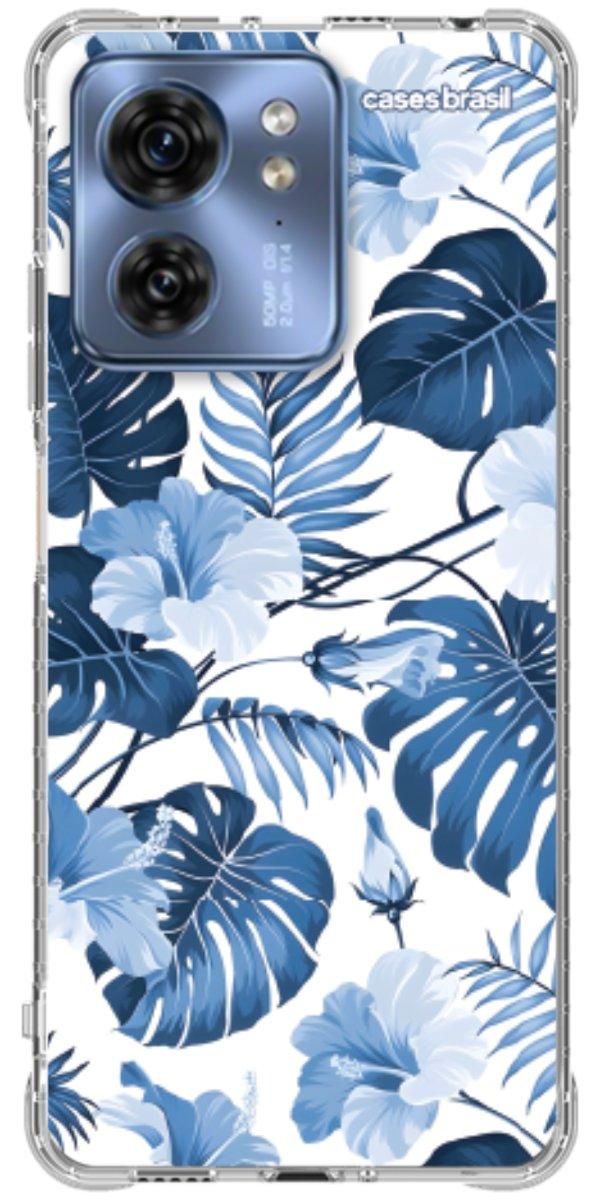 Capinha para Celular Folhagem Tropical Azul