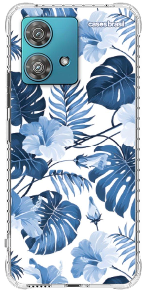 Capinha para Celular Folhagem Tropical Azul