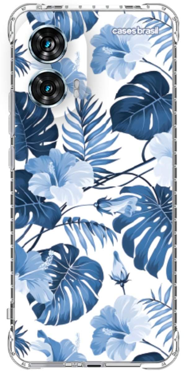 Capinha para Celular Folhagem Tropical Azul