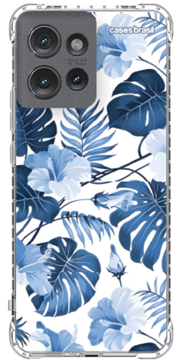 Capinha para Celular Folhagem Tropical Azul