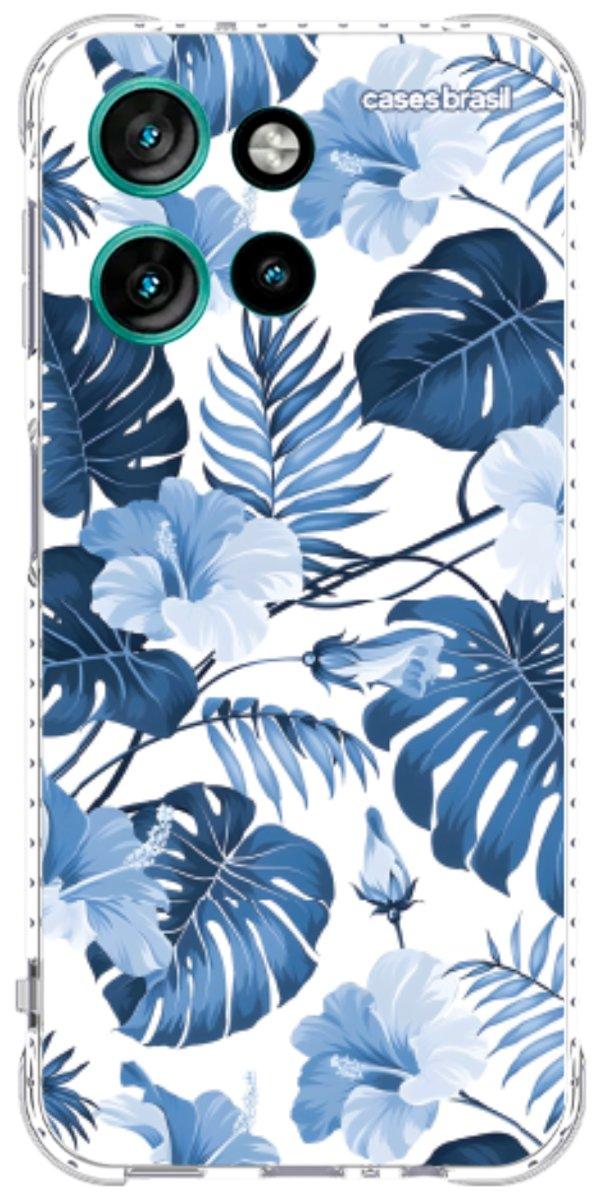 Capinha para Celular Folhagem Tropical Azul