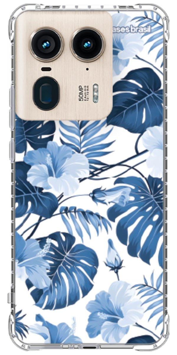 Capinha para Celular Folhagem Tropical Azul