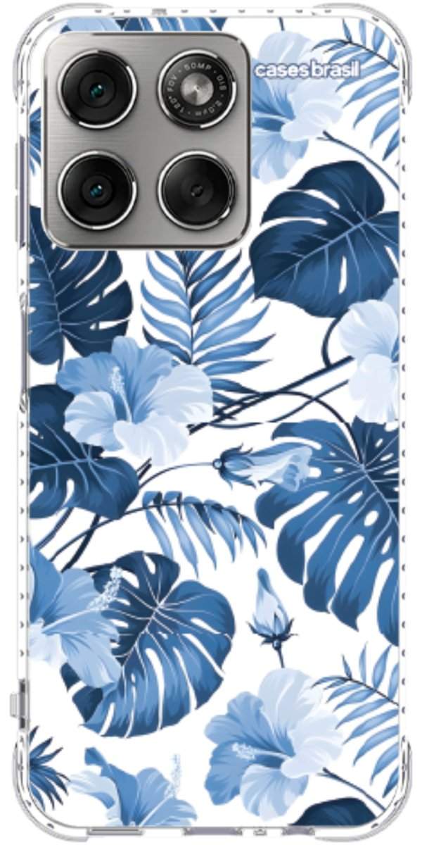 Capinha para Celular Folhagem Tropical Azul