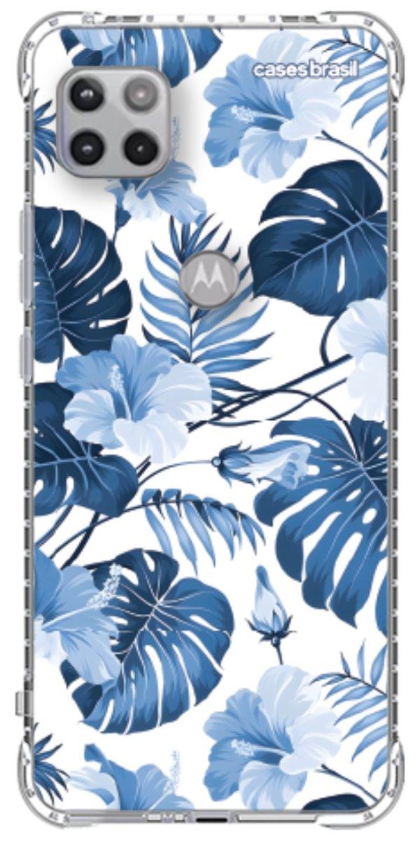 Capinha para Celular Folhagem Tropical Azul