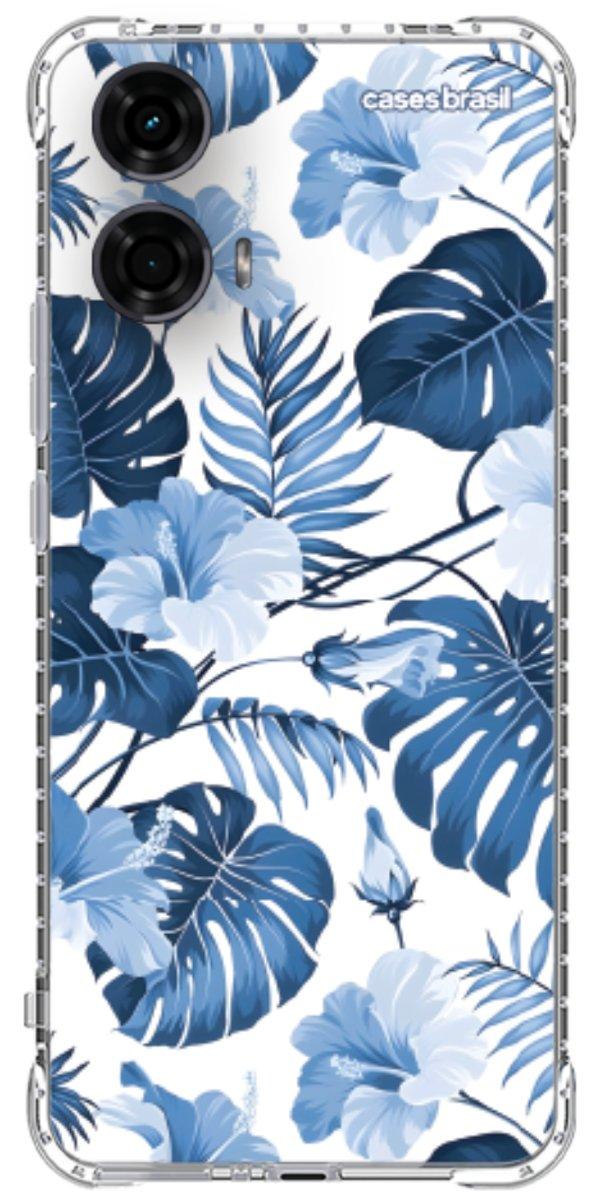 Capinha para Celular Folhagem Tropical Azul