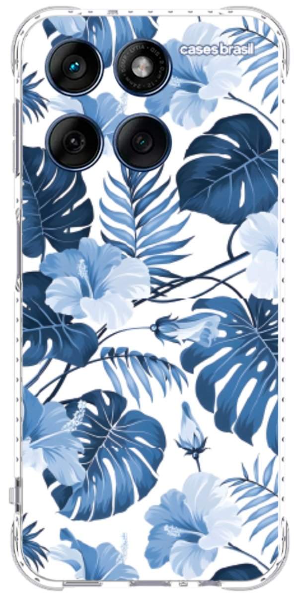 Capinha para Celular Folhagem Tropical Azul