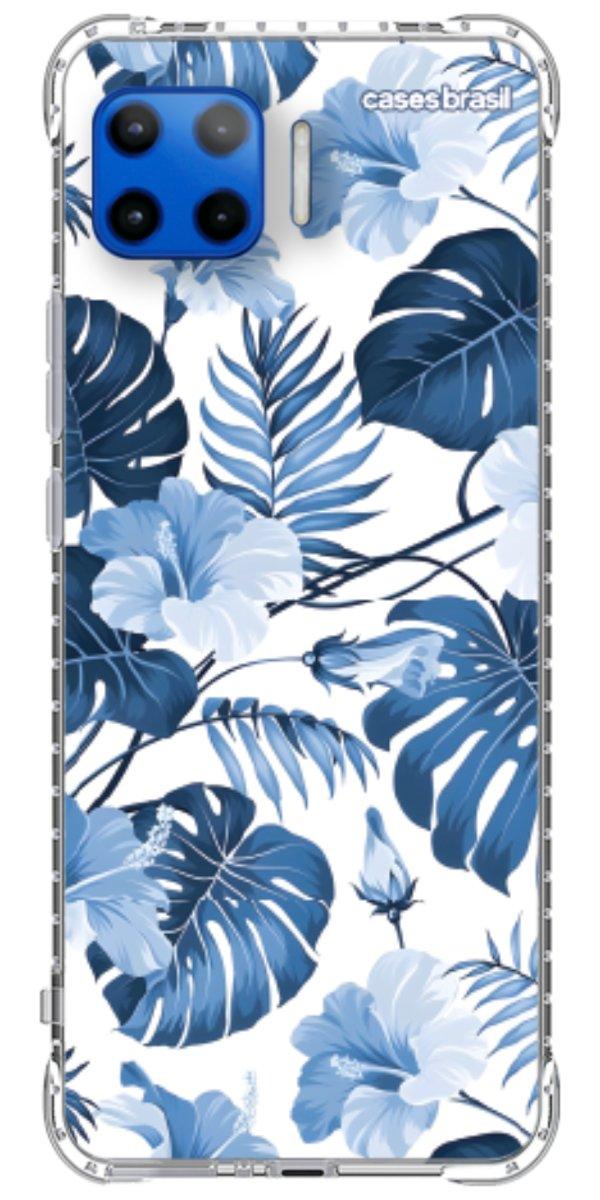 Capinha para Celular Folhagem Tropical Azul