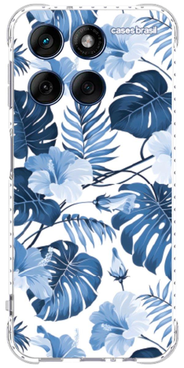 Capinha para Celular Folhagem Tropical Azul