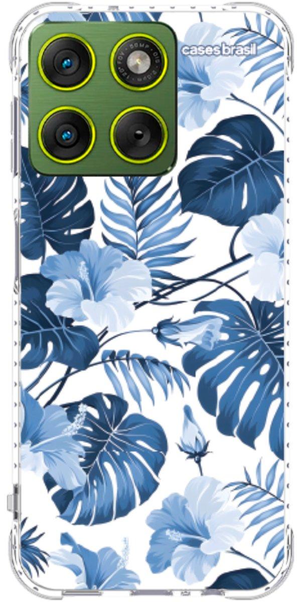 Capinha para Celular Folhagem Tropical Azul