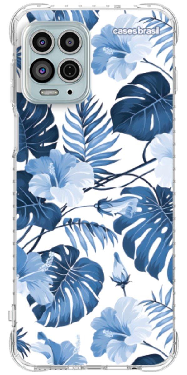 Capinha para Celular Folhagem Tropical Azul