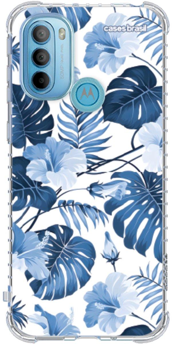 Capinha para Celular Folhagem Tropical Azul