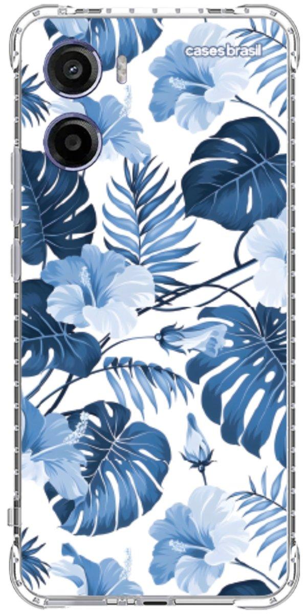 Capinha para Celular Folhagem Tropical Azul