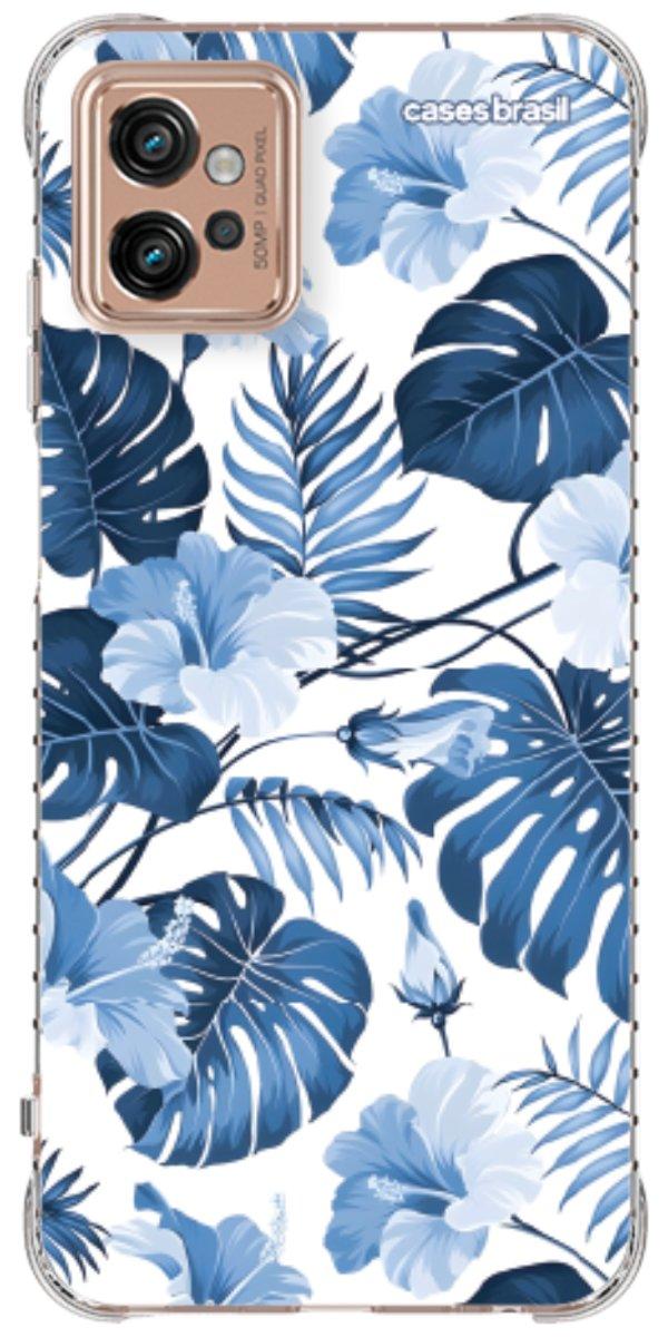 Capinha para Celular Folhagem Tropical Azul